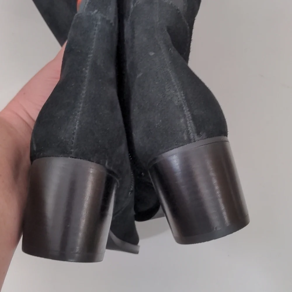 𝅺marc Fisher Over The Knee Black Suede Heel Boots 6.5